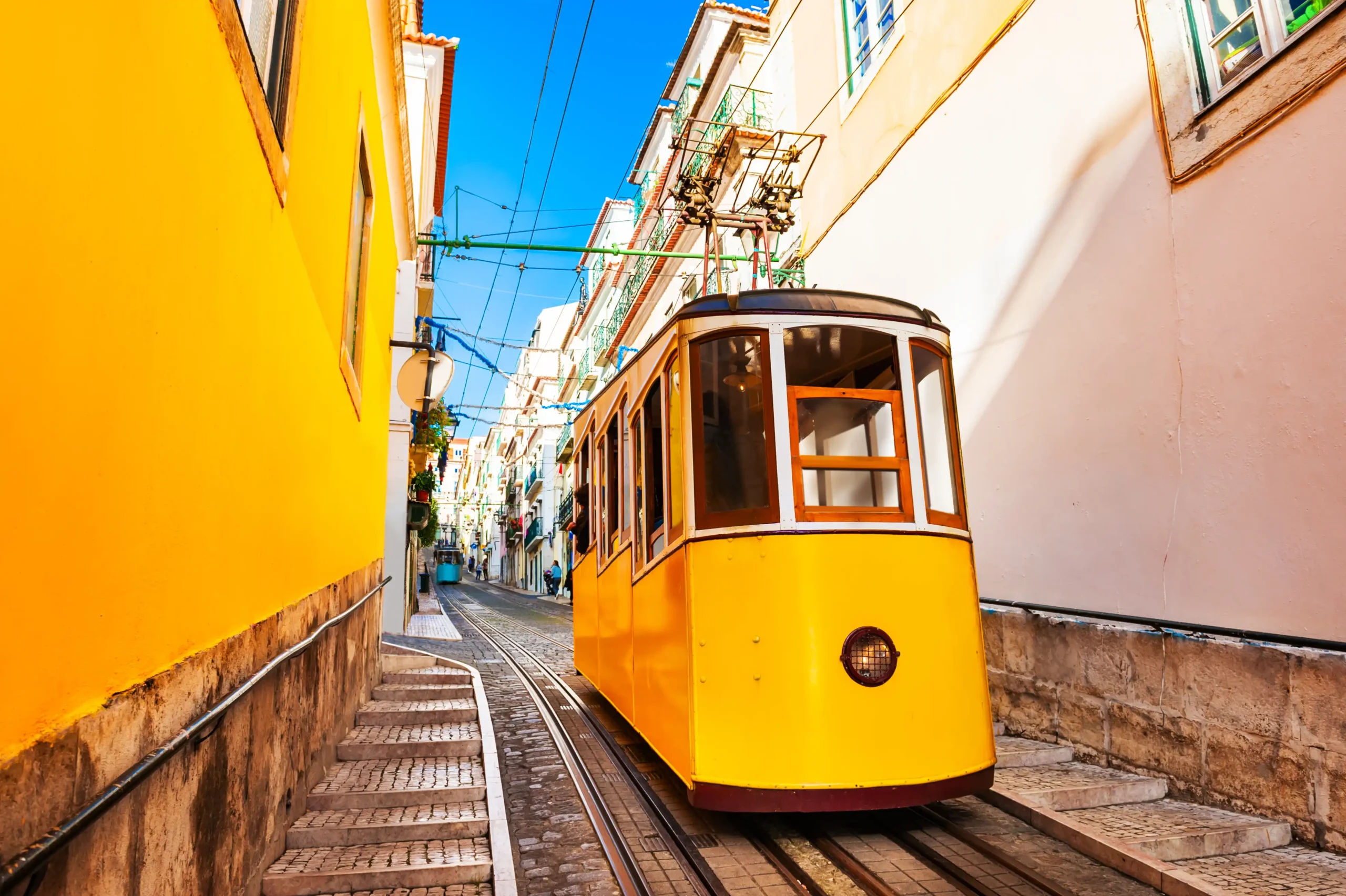 yellow-funicular-railway-lisbon-portugal-famous-travel-destination